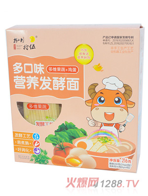 捌月拾伍多口味營養發酵面多維果蔬+雞蛋216g