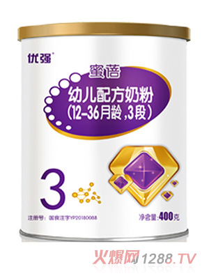 圣元優強蜜蓓幼兒配方奶粉（12-36月齡，3段）400g
