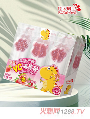 佳貝愛尼高纖無(wú)糖VC棒棒糖-草莓味